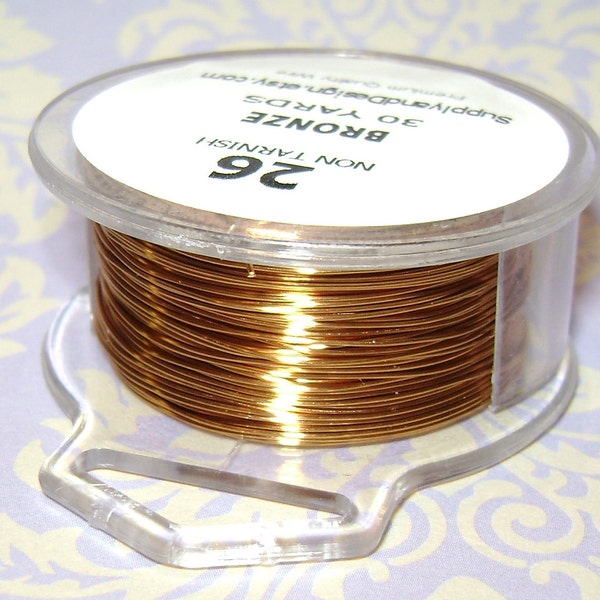 26 Gauge Bronze Non Tarnish Permanently Colored Enameled Wire, 90 feet