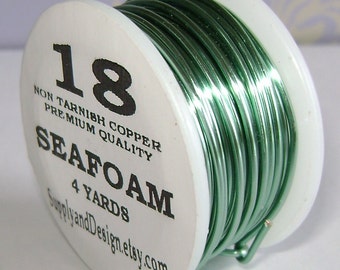 18 Gauge Seafoam Non Tarnish Permanently Colored Enameled Wire, 12 Feet