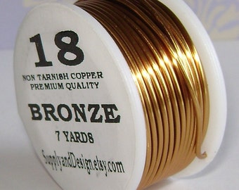 18 Gauge Bronze Non Tarnish Permanently Colored Enameled Wire, 21 feet