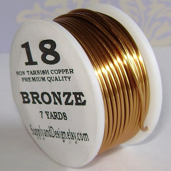 18 Gauge Bronze Non Tarnish Permanently Colored Enameled Wire, 21 feet