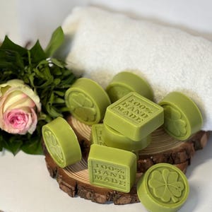 2 x 50 g - Jabón facial japonés de té verde matcha, jabón facial natural, jabón de manteca de karité, jabón francés de arcilla verde/bentonita, jabón ecológico de regalo, jabón de árbol de té