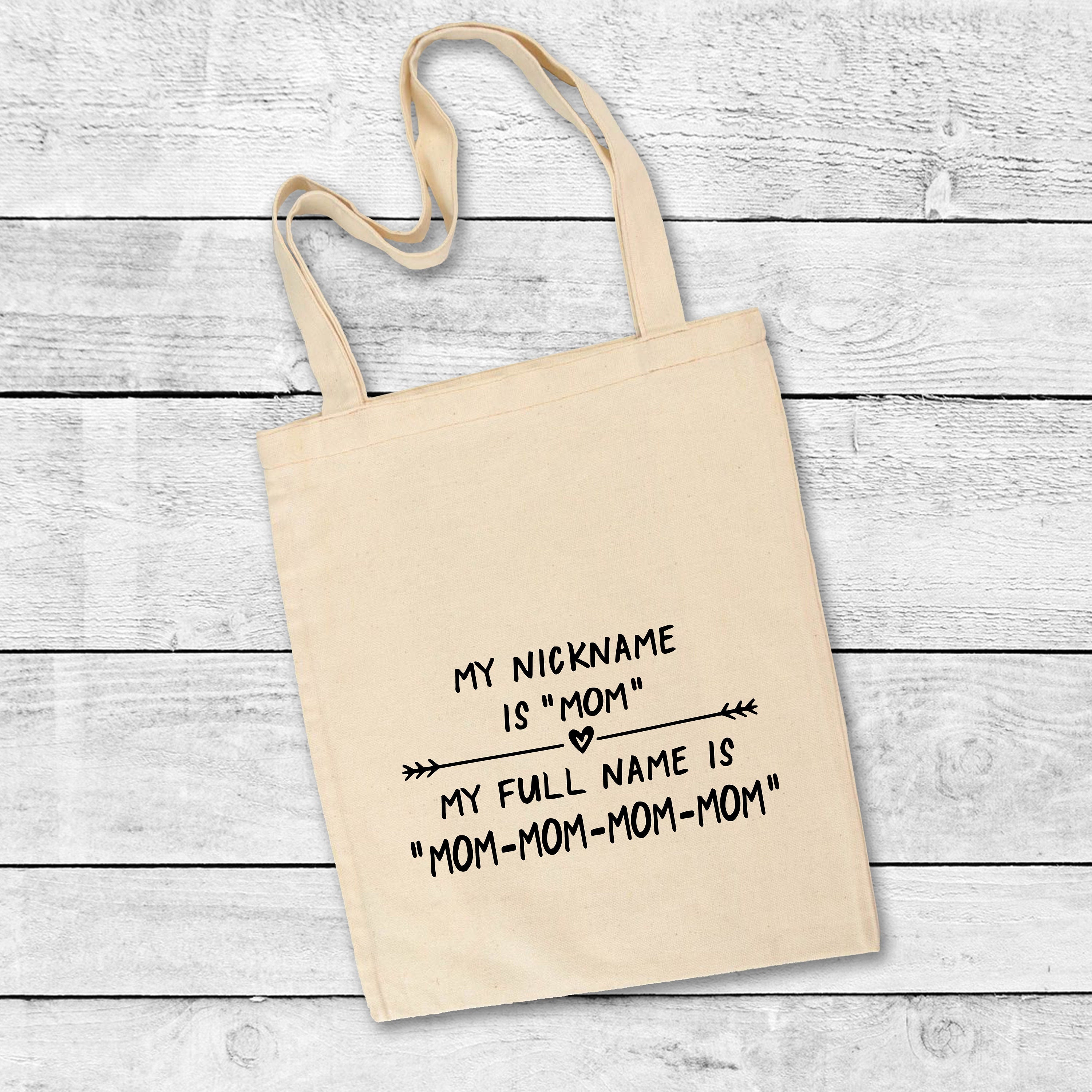 Funny tote bag My Nickname is Mom but my full name is Etsy.de