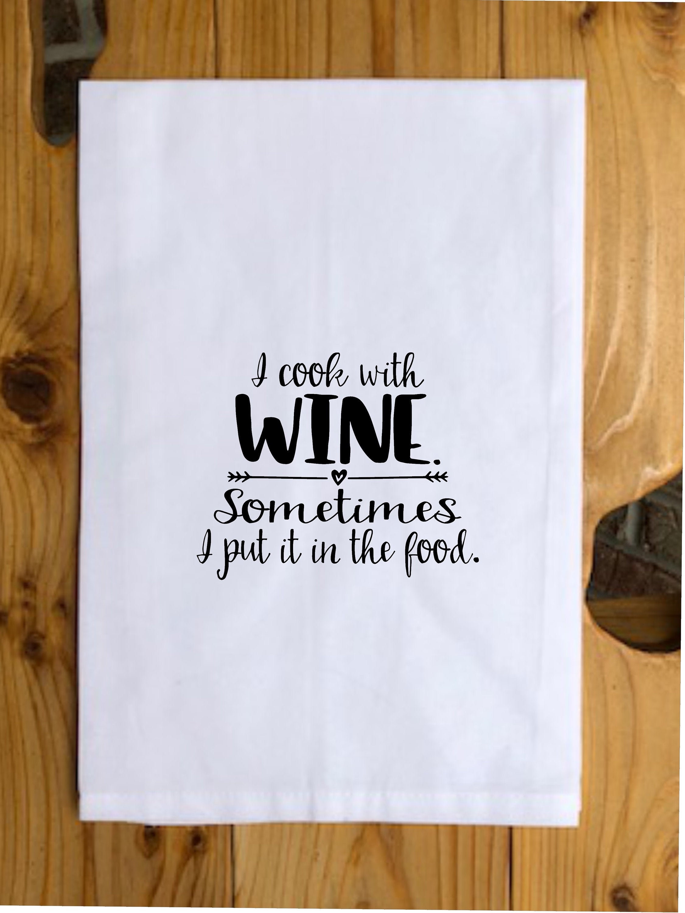 2 Piece Funny Phrases Waffle Kitchen Dish Towel Bundle, Eating Chips By  Mistake and Wine Everyday