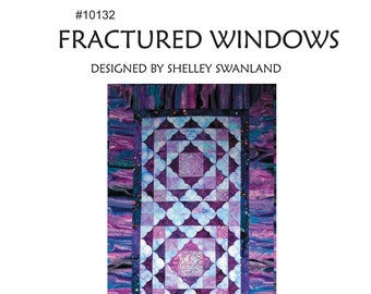 Fractured Windows Table Runner Machine Stitched Cathedral Window Variation Digital Pattern