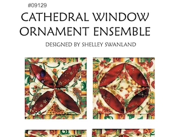 Kathedrale Fenster Ornament Ensemble Maschine genähtes Kathedralen Fenster Variation Digitales Muster