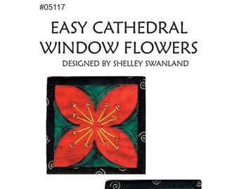 Einfache Kathedrale Fenster Blumen Maschinengenähte Kathedrale Fenster Variation Digitales Muster