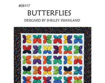 Butterflies Machine Stitched Cathedral Window Variation Digital Pattern