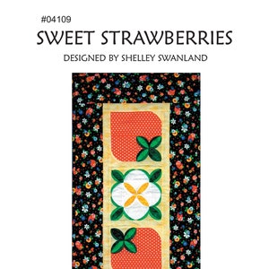 Sweet Strawberries Machine Stitched Cathedral Window Variation Digital Pattern