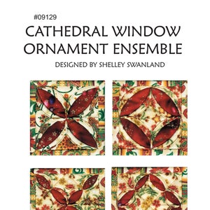 Cathedral Window Ornament Ensemble Machine Stitched Cathedral Window Variation Digital Pattern