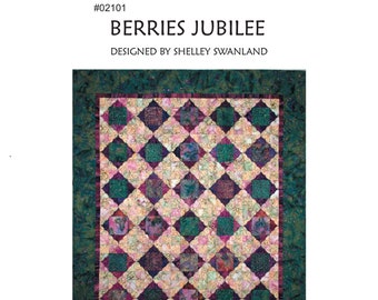 Berries Jubilee Machine Stitched Cathedral Windows Variation Digital Pattern