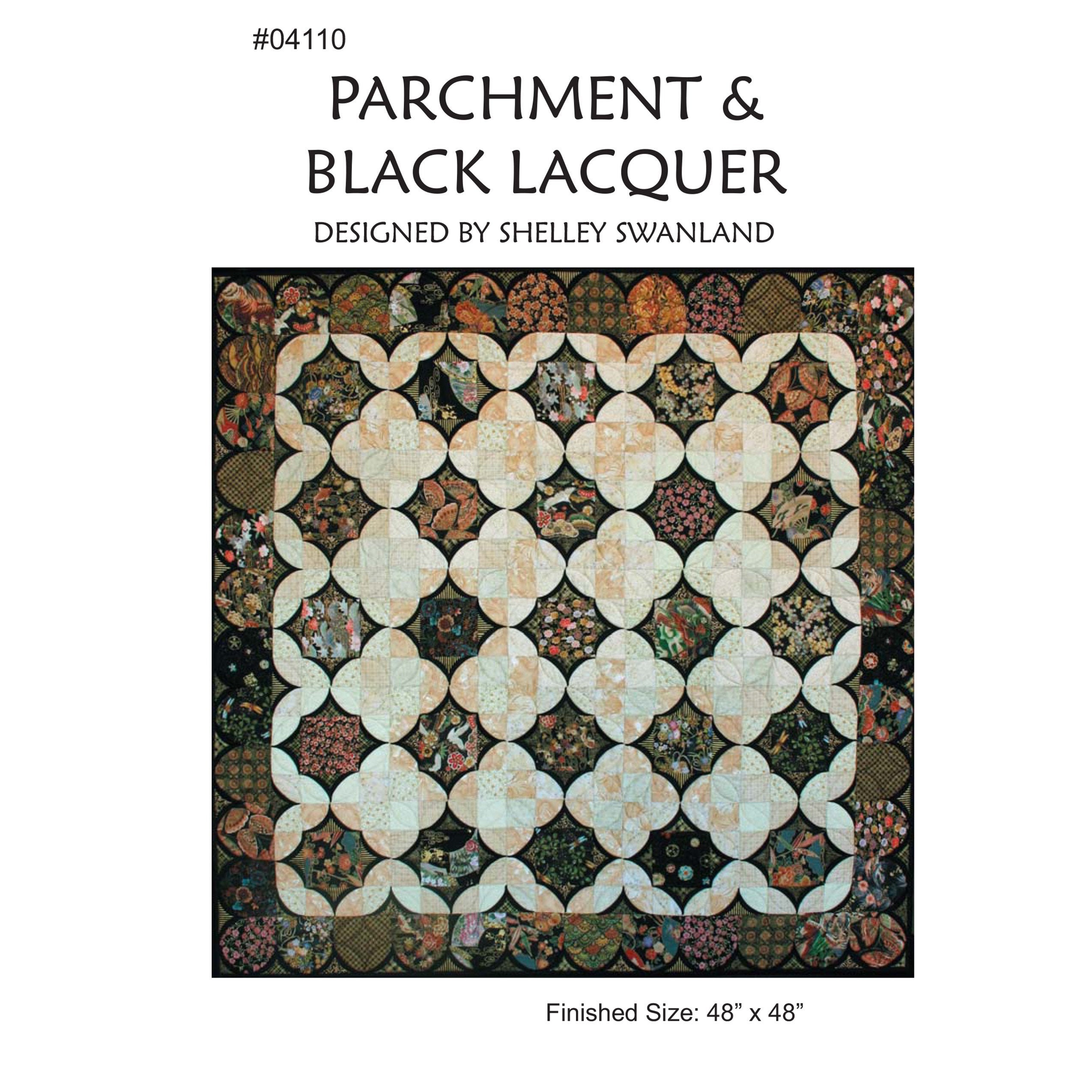 Parchment & Black Lacquer, Machine Stitched Cathedral Window Quilt