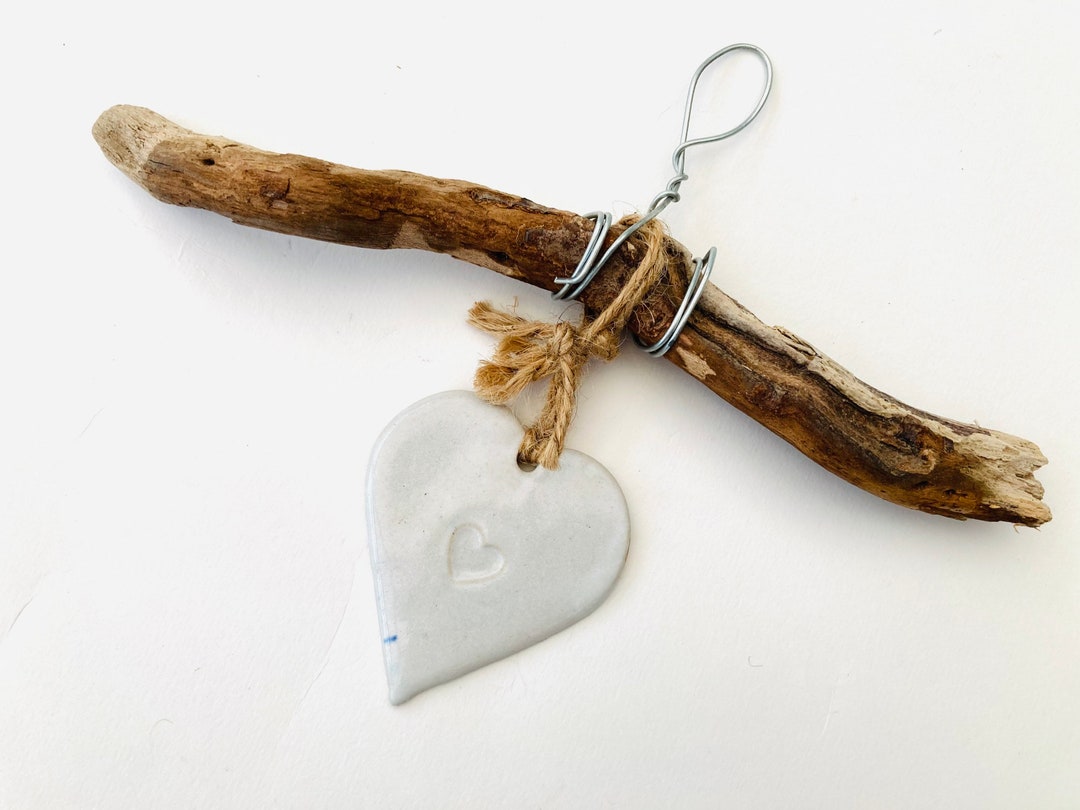 DRIFTWOOD WALL HANGER Driftwood, Love Heart Hanger, Home Decor, Wall