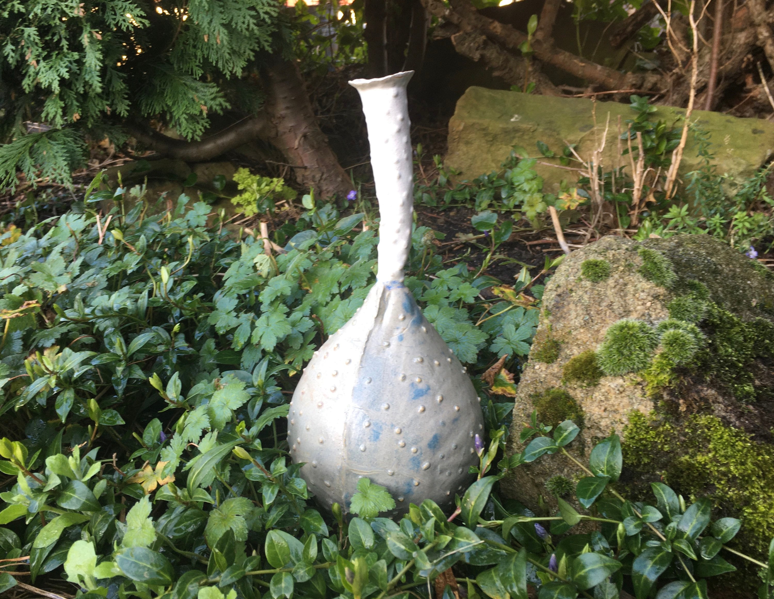 CLAY SCULPTURE Ceramic Sculpture, Garden Ornament, Garden Pod, Home