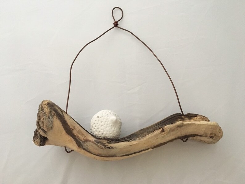 wire sculpture wire home decor hand made sculpture driftwood art Wire art Bird on a driftwood wire wall art