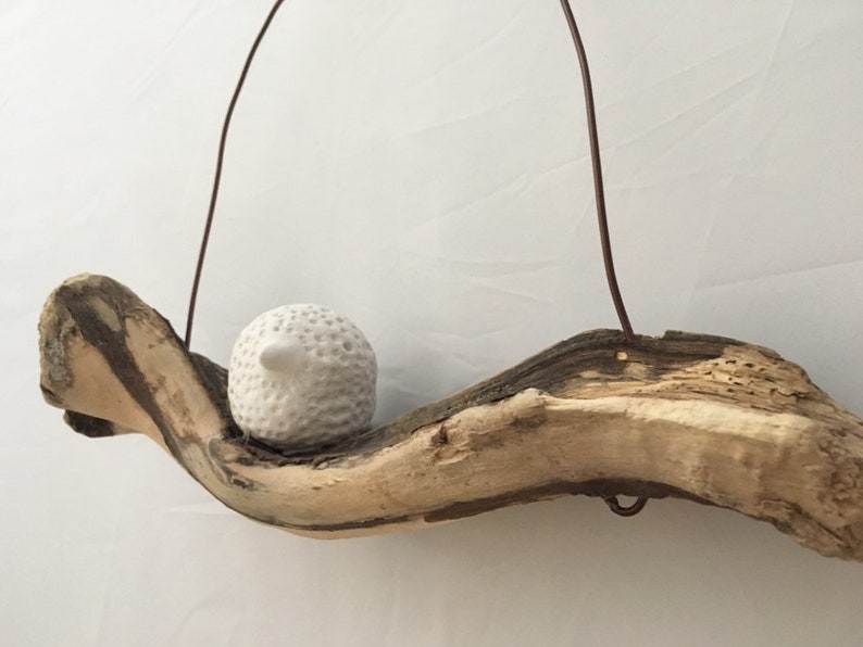 wire sculpture wire home decor hand made sculpture driftwood art Wire art Bird on a driftwood wire wall art