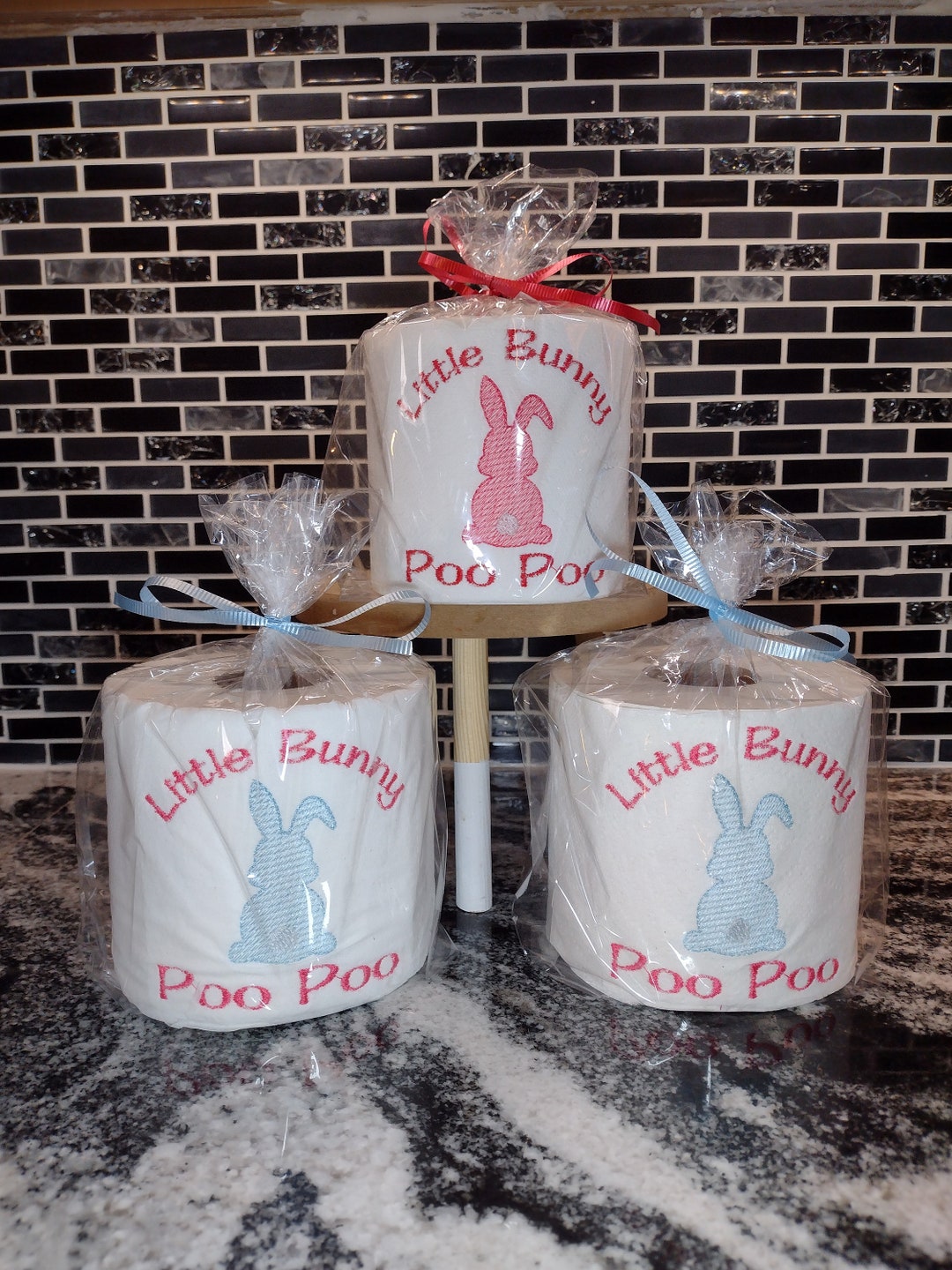 Bunny Toilet Paper, Embroidered Toilet Paper, Easter Bathroom Décor