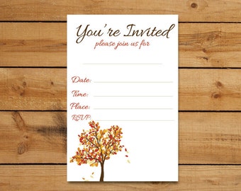 fall invitations etsy