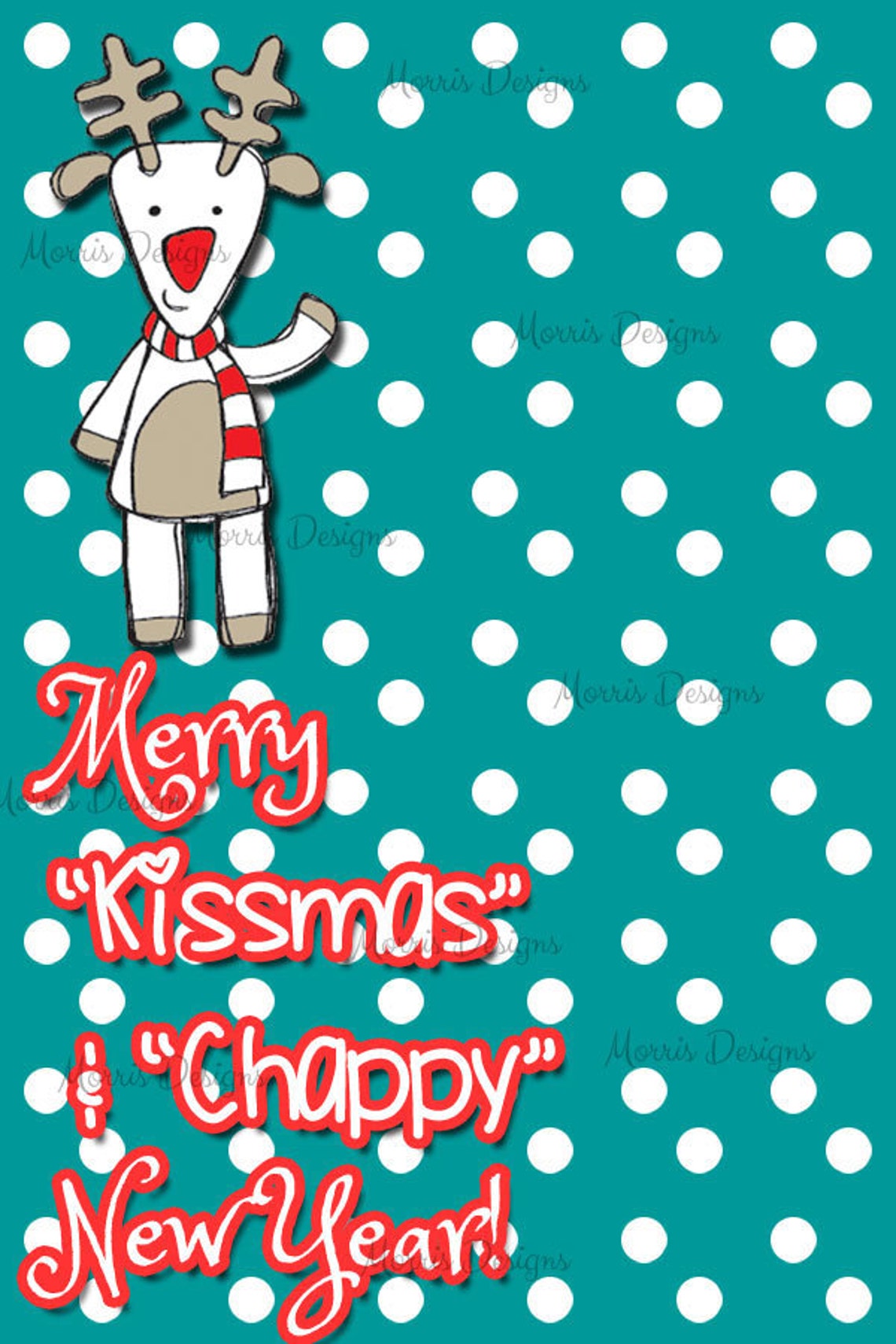 Printable Merry Kissmas and Chappy New Year Digital Tag Label - Etsy