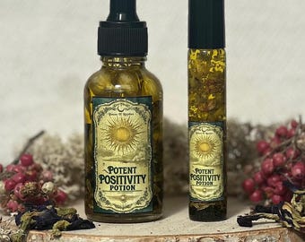Óleo de feitiço para atrair positividade • Óleo ritual • Óleo de feitiço • Suprimentos de bruxaria • Wicca • Presentes de bruxaria • Bruxaria • Óleo de altar