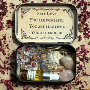 Self Love Witch Tin • Self Care Witchcraft Tin • Altar Tin • Self Love Spell • Witchcraft Self Love Spell • Witchy Gift • Witchcraft Kit