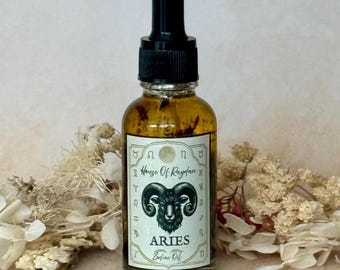 30ml Aries Zodiac Spell Oil | Ritual Oil for Witchcraft and Astrology | Spiritual Anointing Oil, Witchy Gift, Aries Gift, Zodiac Blend