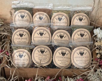 Witchcraft Herb Starter Kit • Wicca • Apothecary • Ritual Kit • Altar Supplies • Baby Witch Supplies • Rituals • Dried Flowers • Herbs
