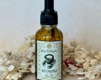 30ml Scorpio Zodiac Spell Oil | Ritual Oil for Witchcraft and Astrology | Spiritual Anointing Oil, Witchy Gift, Scorpio Gift, Zodiac Blend