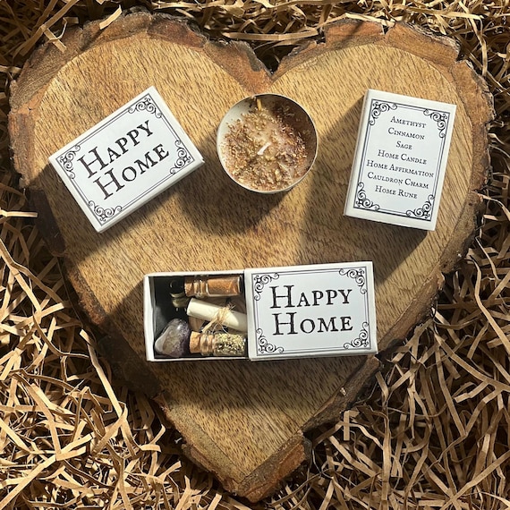 Matchbox Happy Home Spell • Witchcraft Supplies • Altar Box • Positivity Spell • Witchcraft • Witchcraft Spells • Spell Candle • Wicca •