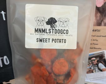 Golosinas de batata deshidratada para perros