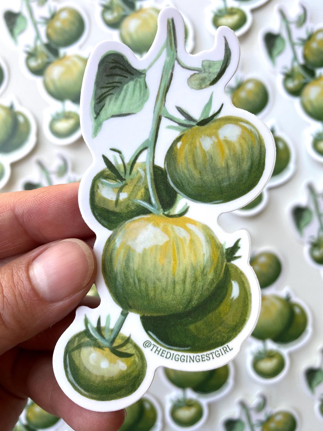 Sticker Toomatoes Green Tomato Sticker | Vinyl Sticker of Green Tomatoes on the Vine - Etsy