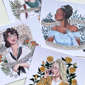 90's Screen Crush Postcard Set Illustrations featuring Clueless, Cinderella, The Mummy image 9