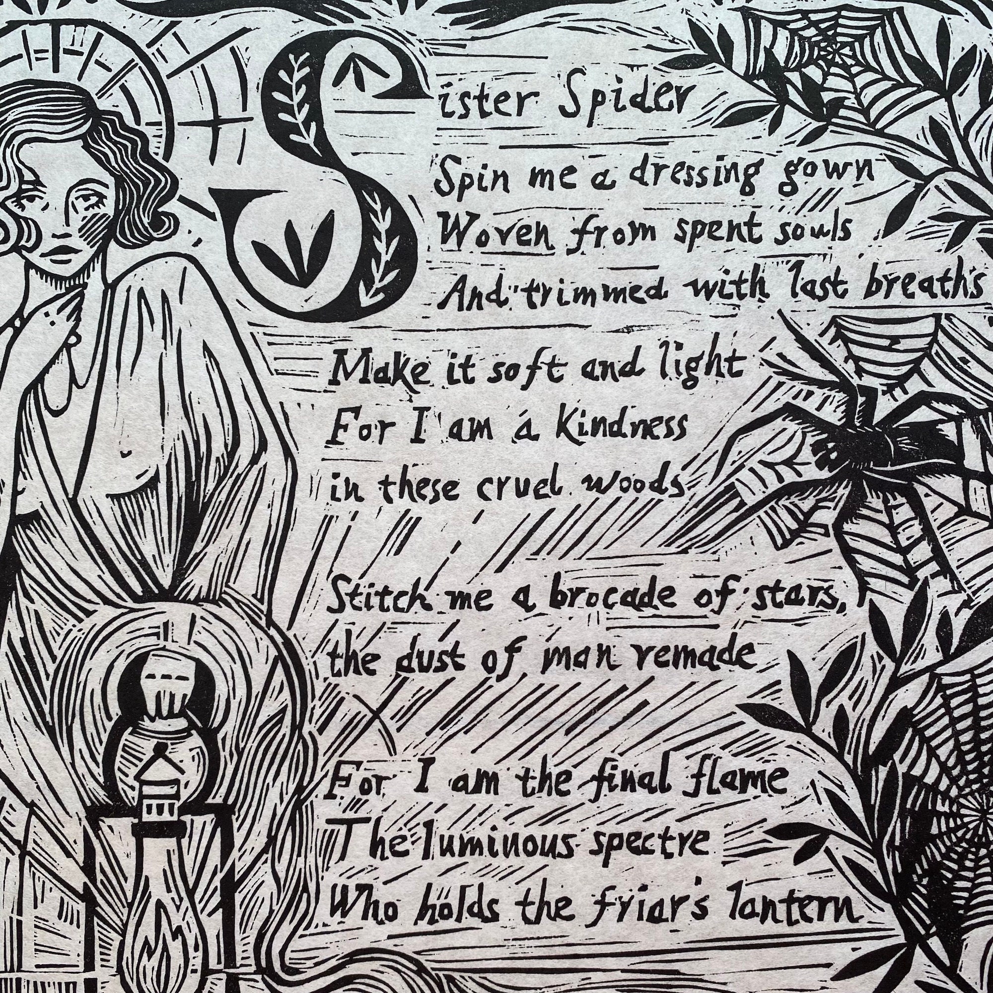 Death #HIGHLONESOMEPROJECT | Linocut Relief Print of Goddess of Death ...