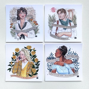 90's Screen Crush Postcard Set Illustrations featuring Clueless, Cinderella, The Mummy SET OF ALL 4