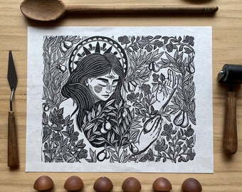 Ceres | Block Print of Harvest Fertility Goddess