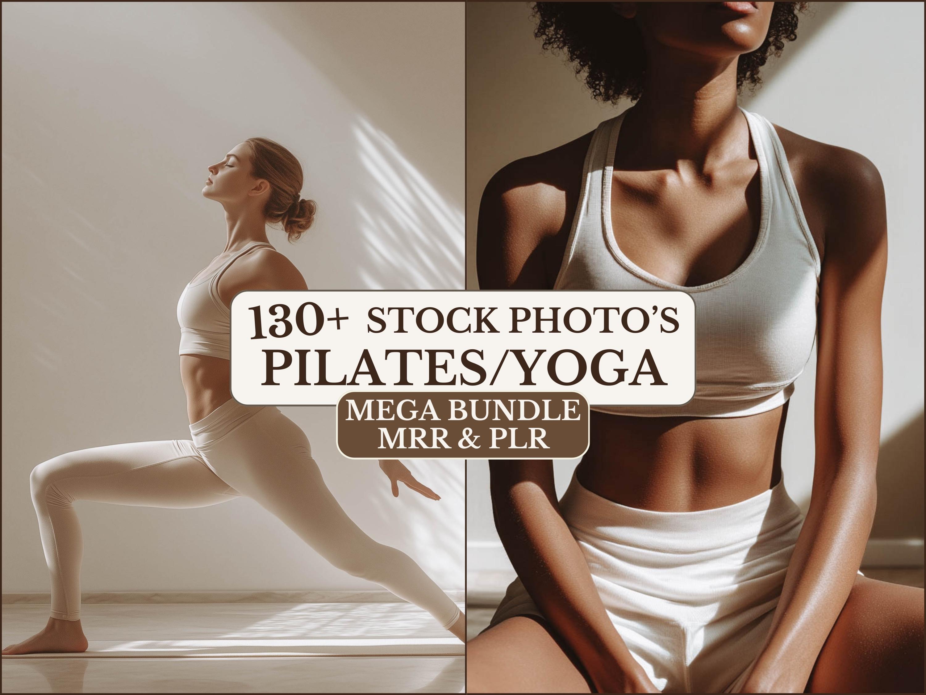 Pilates Yoga Stock Photo Bundle Wellness Stock Photos Commercial Use Yoga Instructor Photos Resell Rights Design Resources Marketing Ads MRR