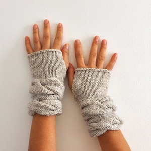 Fingerless Gloves Wrist Warmers Mittens Beige Gloves Warm Cozy Women Gloves Women Accessories Sand Neutral Earth Tones