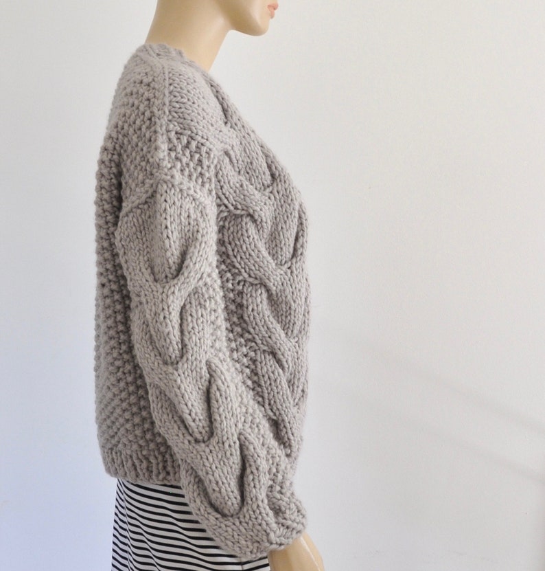Sweater Cardigan Jacket Chunky Women Design Feel Small Jacquard Knit