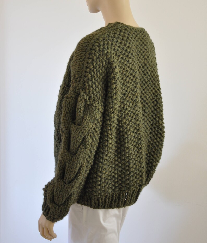 Chunky Knit Cardigan Oversized Cable Cardigan Bomber Jacket Etsy