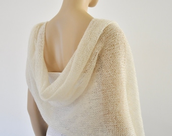 Romantic Wedding Scarf, Bridal Cover Up, Wedding Shawl, Mohair Bridal Shawl, Chic, Elegant