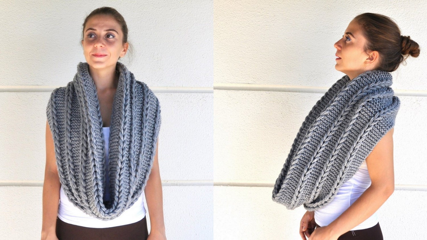 Chunky Infinity Scarf Cowl Neckwarmer Loop Scarf Circle Scarf Knit ...