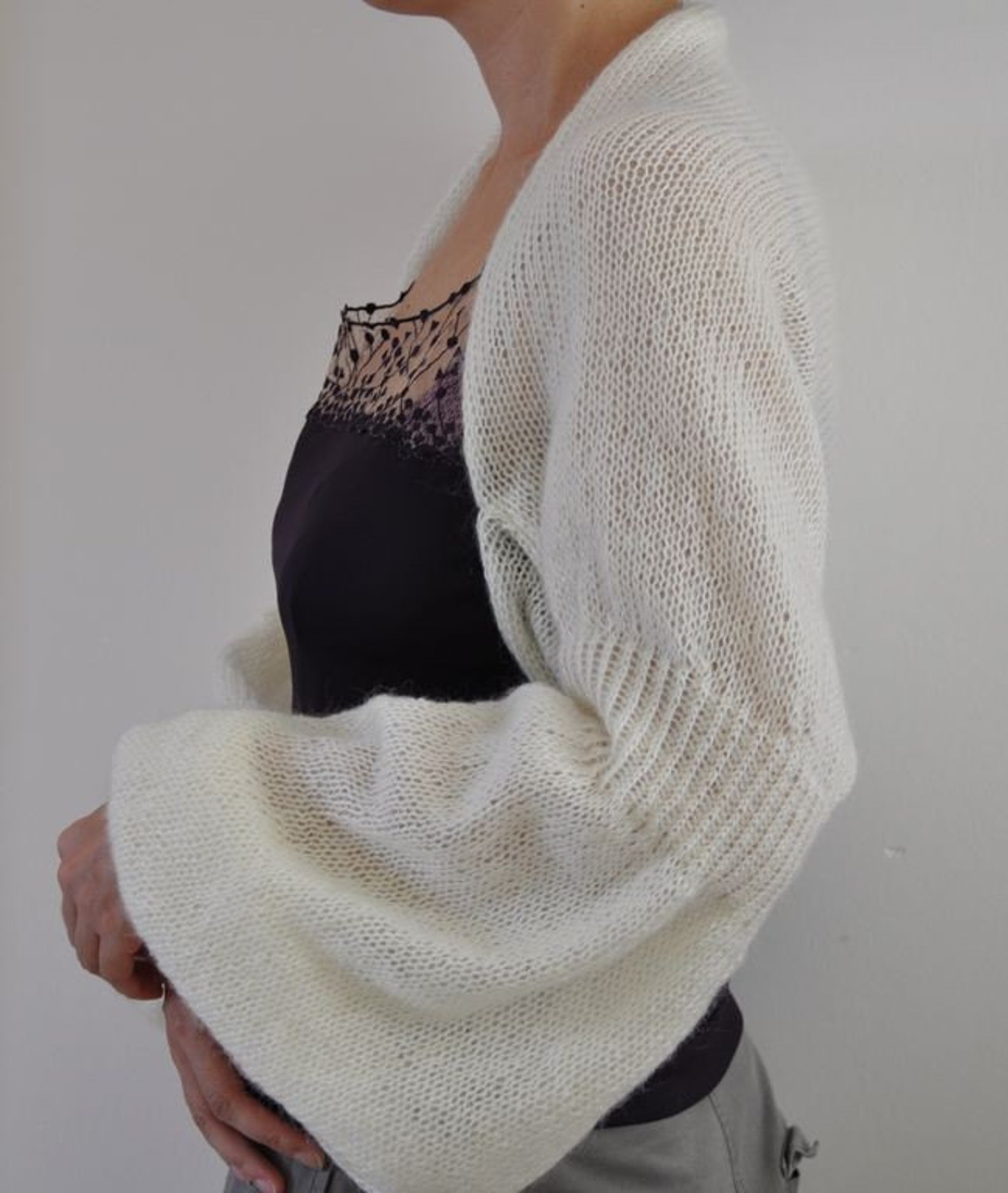 Ivory Bolero Shrug Bridal Shrug Balloon Sleeved Long Sleeved Etsy