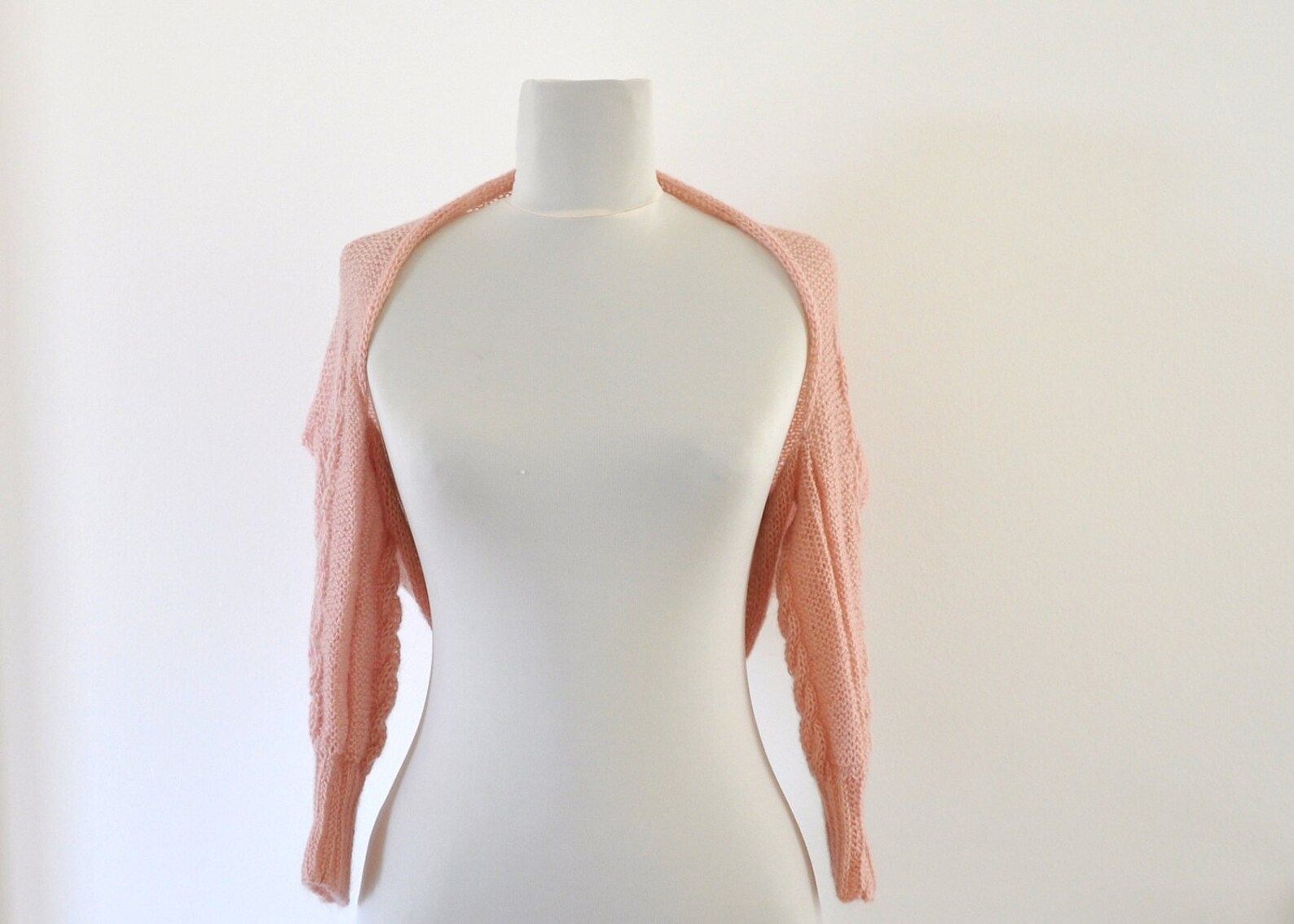 Bridal Shrug Bolero Wedding Jacket Rose Pink Blush Hand Knit Etsy