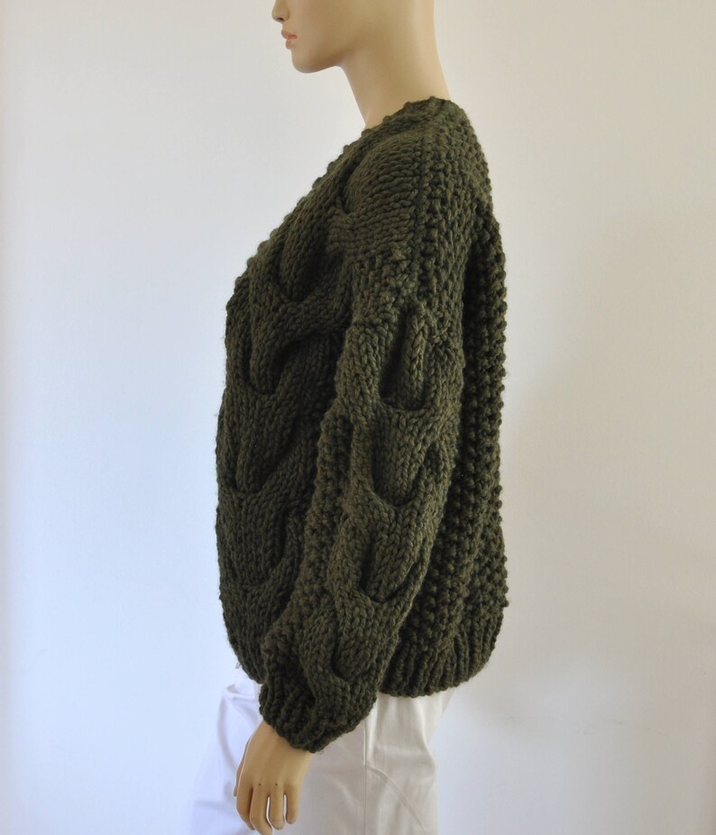 Chunky Knit Cardigan Oversized Cable Cardigan Bomber Jacket Etsy