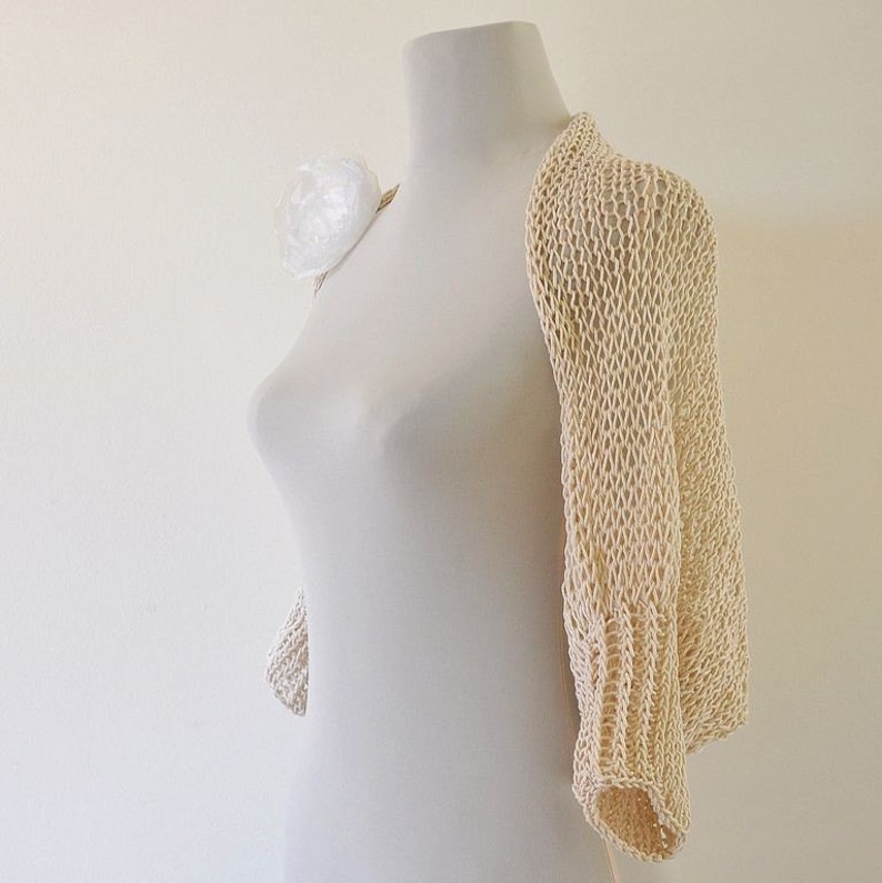 Knit Bolero Shrug Cotton Bridal Shrug Oat Eco Friendly Spring Etsy