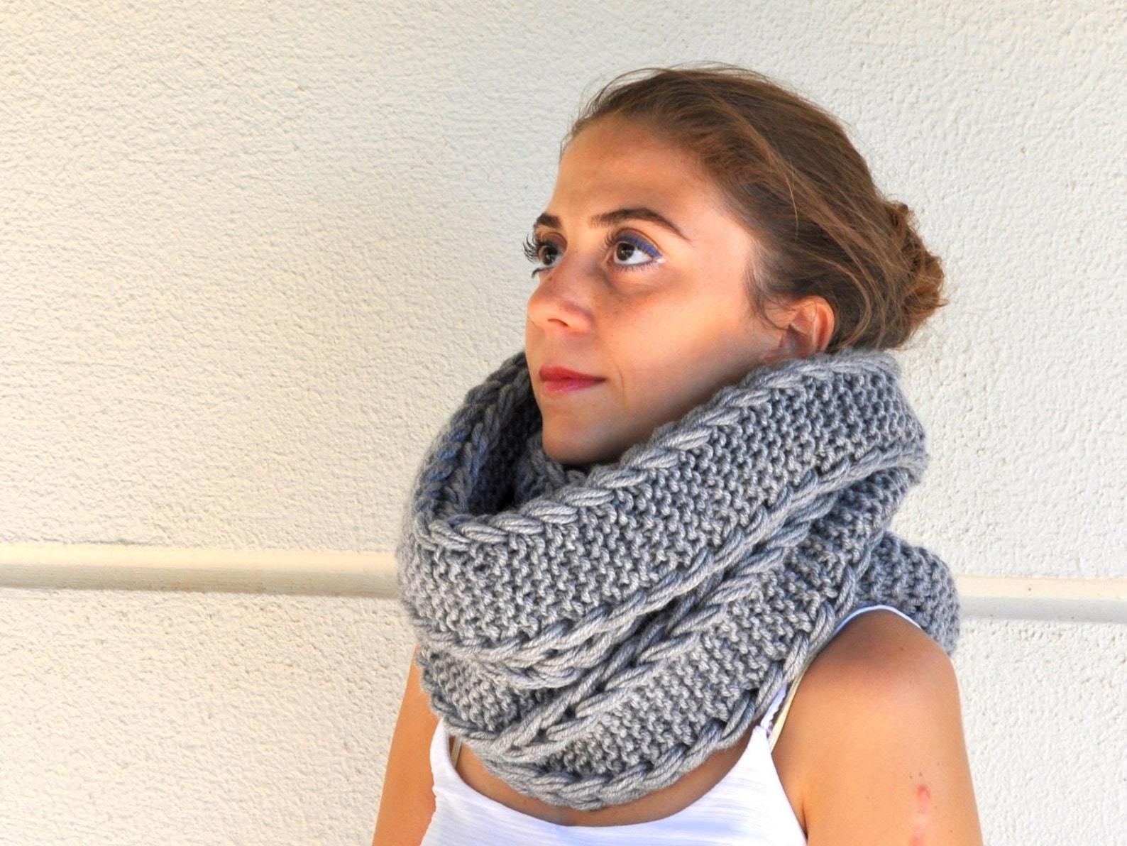 Chunky Infinity Scarf Cowl Neckwarmer Loop Scarf Circle Scarf Knit ...