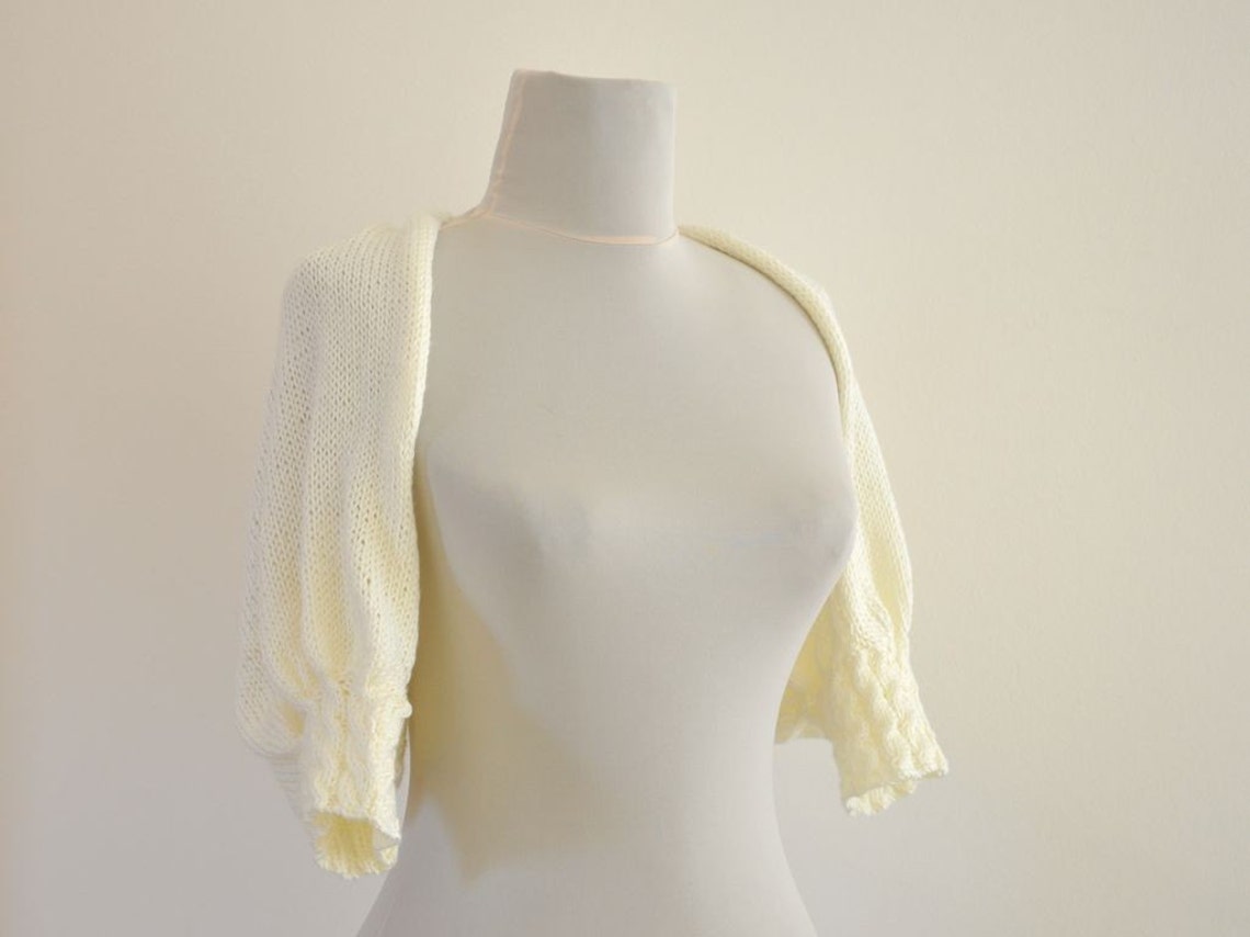 Ivory Shrug Bolero Bridal Shrug Cream Pearl Soft Elegant Chic Etsy