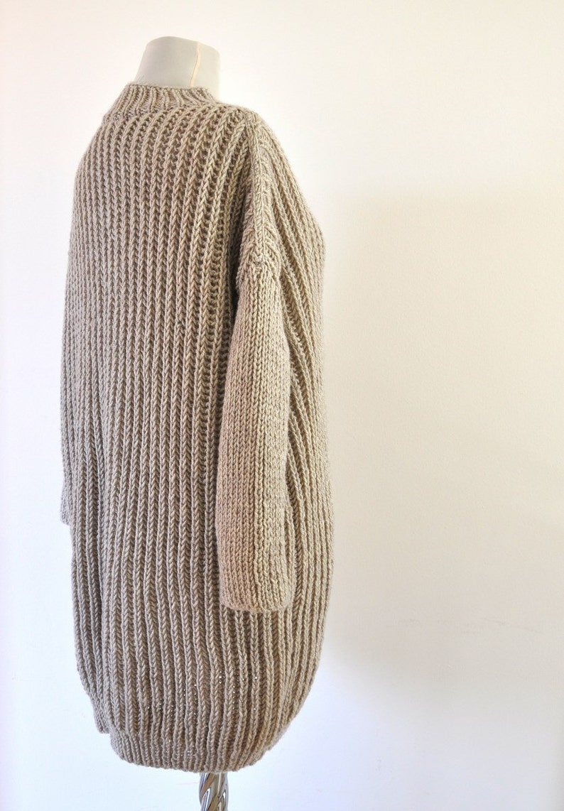 Chunky Sweater Tunic Hand Knit Beige Sand Earth Tones - Etsy