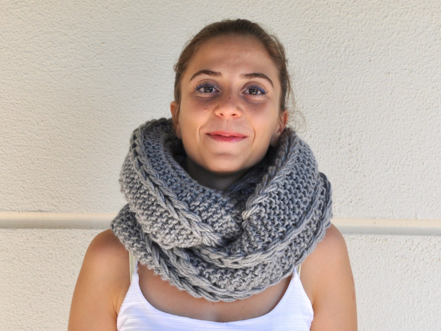 Chunky Infinity Scarf Cowl Neckwarmer Loop Scarf Circle Scarf Knit ...