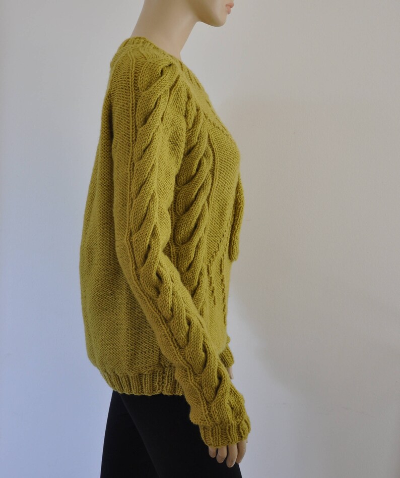 Chunky Cable Sweater Hand Knitted Spider Sweater Unique Winter Etsy