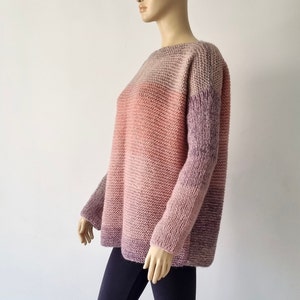 Oversized trui, handgebreide trui, trui grote maten, trui Degrade Wool